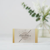 Klassisches Zickzack Muster Subtile Visitenkarte (Stehend Vorderseite)