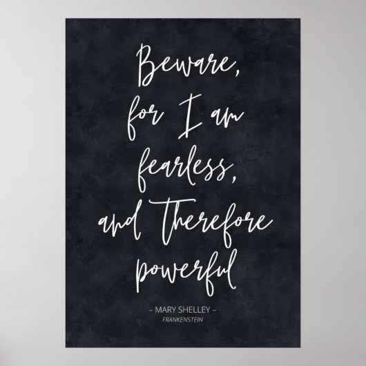 Klassisches Zitat von Mary Shelleys Frankenstein Poster (Vorne)