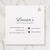 Klassisches Zuhause-Bakery-Logo mit Business Info Geschenkanhänger (Rückseite)