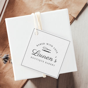 Klassisches Zuhause-Bakery-Logo mit Business Info Geschenkanhänger