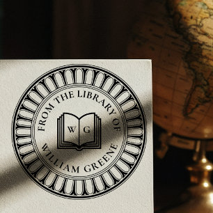 Klassizistische Architektur Hölzernes Monogramm Ex Gummistempel