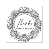 KLASSY VERZIERT MANDALA CUSTOM SCRIPT DANKS WEDD PERMASTEMPEL (Design)