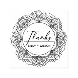 KLASSY VERZIERT MANDALA CUSTOM SCRIPT DANKS WEDD PERMASTEMPEL