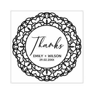 KLASSY VERZIERT MANDALA CUSTOM SCRIPT DANKS WEDEN GUMMISTEMPEL