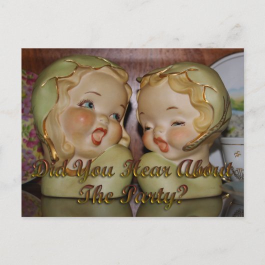 "Klatsch"-Mädchen Party laden ein Postkarte (Vorderseite)