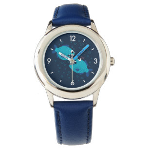 Klatschende blaue Piranha-Fische Armbanduhr
