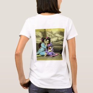 Klatschende Geisha-Mädchen aus dem alten Japan vin T-Shirt