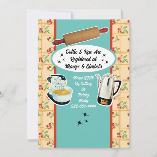 Klatschende Hausfrau Paare Dusche 2 Einladung (Rückseite)