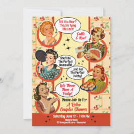 Klatschende Hausfrau Paare Dusche 2 Einladung