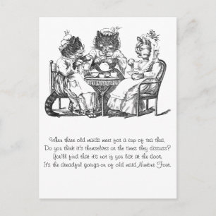 Klatschende Katzen haben Teeparty Postkarte