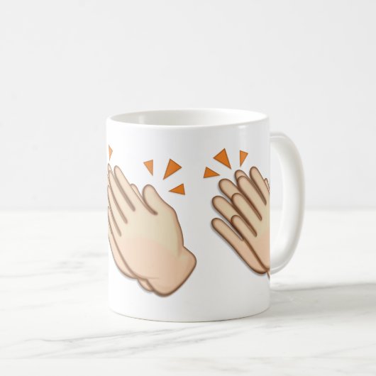 Klatschendes Handzeichen Emoji Kaffeetasse (VorderseiteRechts)
