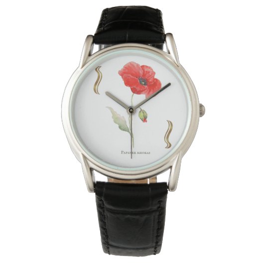 Klatschmohn Armbanduhr (Vorderseite)