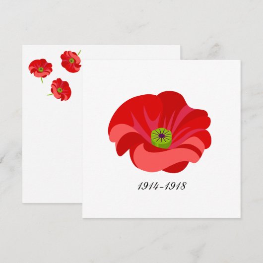 Klatschmohn Einladung (Vorne/Hinten)