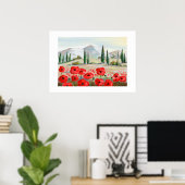 Klatschmohn feiert rote Blumen. Poster (Heimbüro)