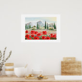 Klatschmohn feiert rote Blumen. Poster (Küche)