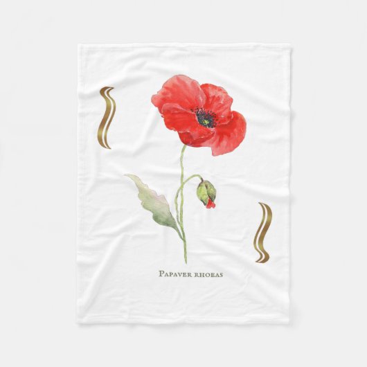 Klatschmohn Fleecedecke (Vorderseite)