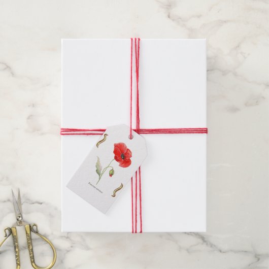 Klatschmohn Geschenkanhänger (Mit Garn)