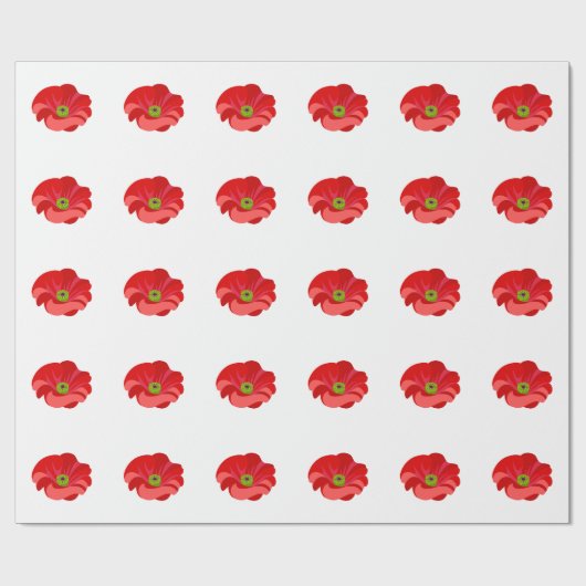 Klatschmohn Geschenkpapier (Flach)