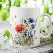 Klatschmohn & Kornblumen: Rustikale Wiesen-Wasserf Kaffeetasse