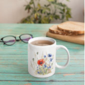 Klatschmohn & Kornblumen: Rustikale Wiesen-Wasserf Kaffeetasse