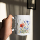 Klatschmohn & Kornblumen: Rustikale Wiesen-Wasserf Kaffeetasse