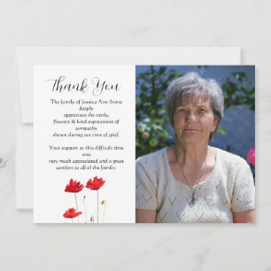 Klatschmohn Rote Blumige Beerdigung Tod Danke  Einladung