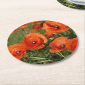 Klatschmohn runder pappuntersetzer (Angewinkelt)