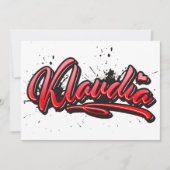 Klaudia Heart Splash Graffiti Karte (Vorderseite)