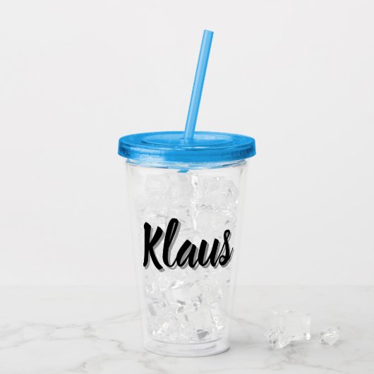 Klaus Männer Name, Acryltrinkbecher (Rückseite Ice)