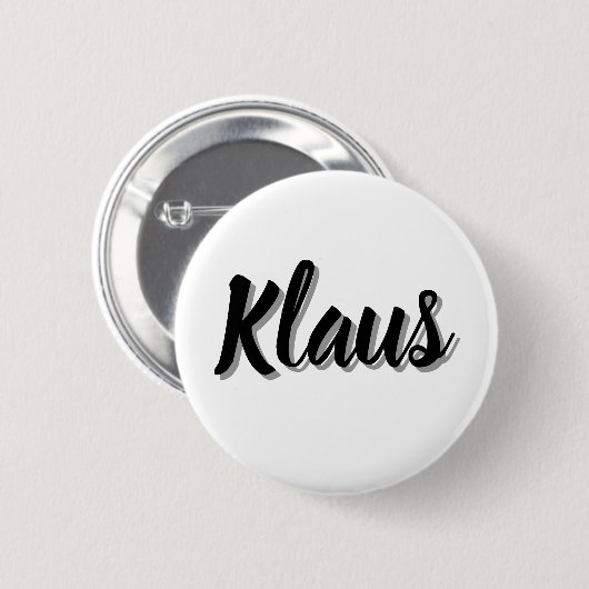 Klaus Männer Name, Button (Vorne & Hinten)
