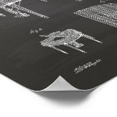 Klavier 1937 Chalkboard für Patentkunst Poster (Ecke)