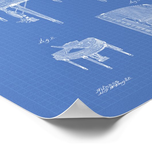 Klavier 1937 - Kunstkonzept Poster (Ecke)