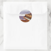 Klavier am Strand Runder Aufkleber (Tasche)