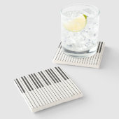 Klavier befestigt das weiße und schwarze Elfenbein Steinuntersetzer (Seitenansicht)