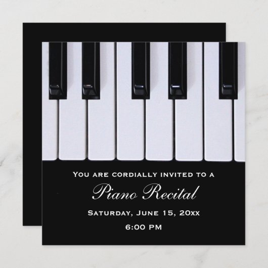 Klavier befestigt einladung (Vorne/Hinten)