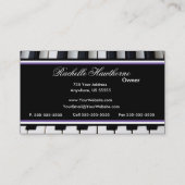 Klavier befestigt lila Musik-Geschäfts-Karten ~ Visitenkarte (Rückseite)