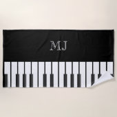 Klavier befestigt MIT MONOGRAMM Akkordweltmusik Strandtuch (Vorderseite)