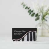 Klavier befestigt Musikindustrie-Karten ~ Rot Visitenkarte (Stehend Vorderseite)