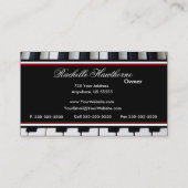 Klavier befestigt Musikindustrie-Karten ~ Rot Visitenkarte (Rückseite)