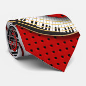 Klavier befestigt Musiknotengrunge-BlumenWirbel Krawatte (Gerollt)