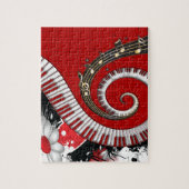 Klavier befestigt Musiknotengrunge-BlumenWirbel Puzzle (Vertikal)