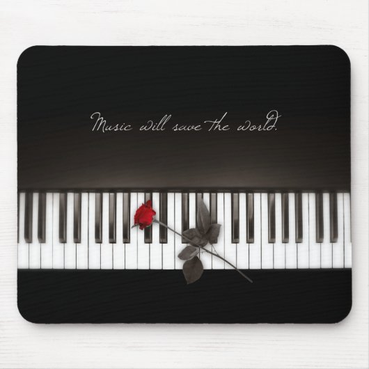 Klavier befestigt Rosen-Musik-Liebhaber mousepad (Vorne)