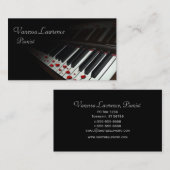 Klavier befestigt schwarzes elegantes visitenkarte (Vorne/Hinten)