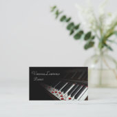 Klavier befestigt schwarzes elegantes visitenkarte (Stehend Vorderseite)