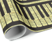 Klavier befestigt Schwarzes mit Notenen-Muster Geschenkpapier (Rolleneckpunkt)
