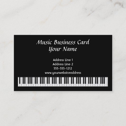 Klavier befestigt Visitenkarte (Vorderseite)