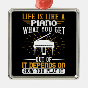 Klavier - Das Leben ist wie ein Klavier Ornament Aus Metall