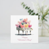 Klavier der Liebe Herzen Valentinstag Karte (Stehend Vorderseite)