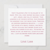 Klavier der Liebesherzen Valentinstag Karte (Rückseite)