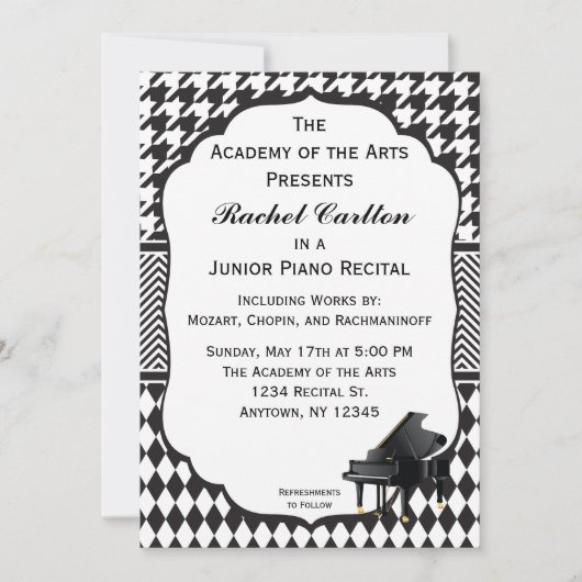 Klavier-Erwägungsgrunden-Einladung Einladung (Vorderseite)